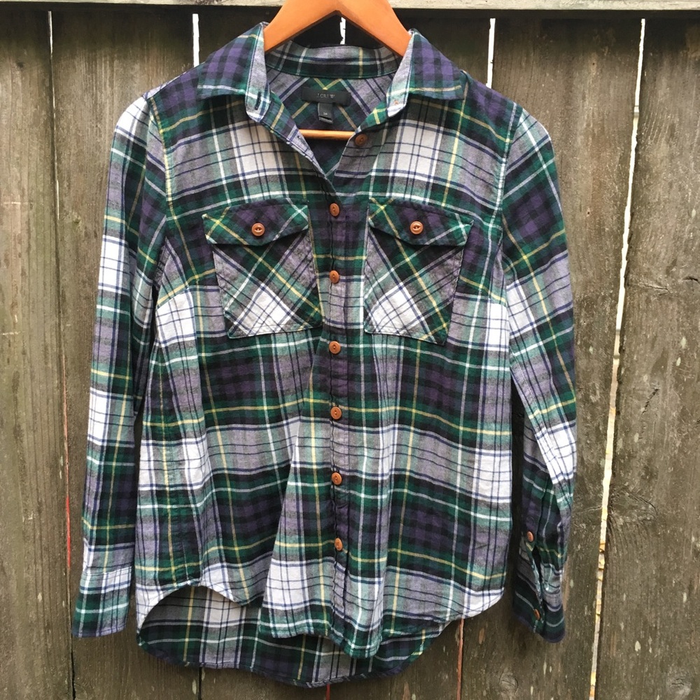 J.Crew Flannel in Navy & Forest Green size 2P